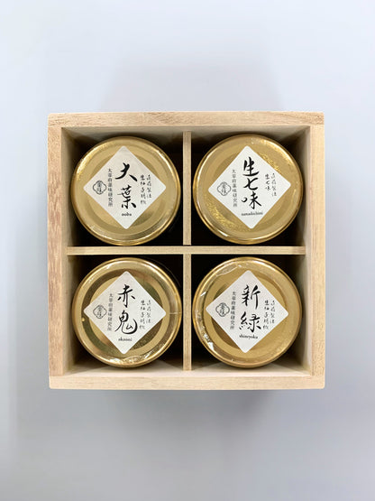 太宰府薬味研究所 柚子胡椒 4種 桐箱 手土産 ギフト 手提げ袋付き