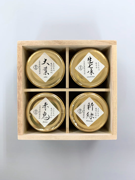 太宰府薬味研究所 柚子胡椒 4種 桐箱 手土産 ギフト 手提げ袋付き