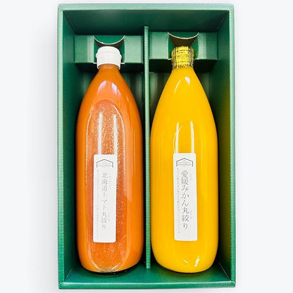 むーむー ジュース ギフト トマトと愛媛産みかん 丸しぼり 1L 2種類入り 無添加